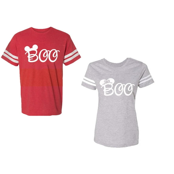 Halloween Boo Matching Cotton Jerseys (Red / Heather) (L / S)