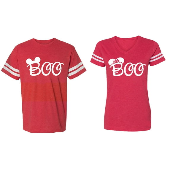 Halloween Boo Matching Cotton Jerseys (Red / Red) (M / S)
