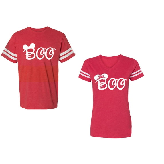 Halloween Boo Matching Cotton Jerseys (Red / Red) (XXL / XL)