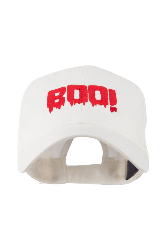 Halloween Boo Sign Embroidered Cap - White OSFM