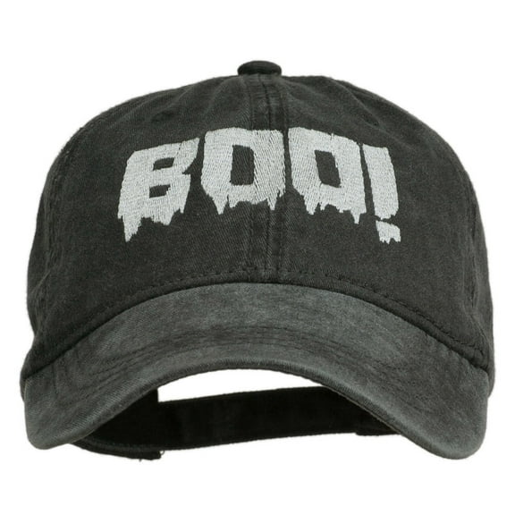 Halloween Boo Sign Embroidered Washed Cap - Black OSFM