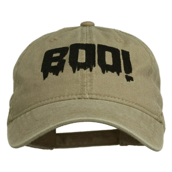 Halloween Boo Sign Embroidered Washed Cap - Khaki OSFM