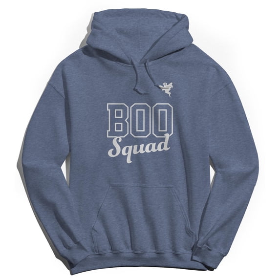 Halloween Boo Squad Jersey Graphic Navy Heather Men's Cotton Pullover Hoodie