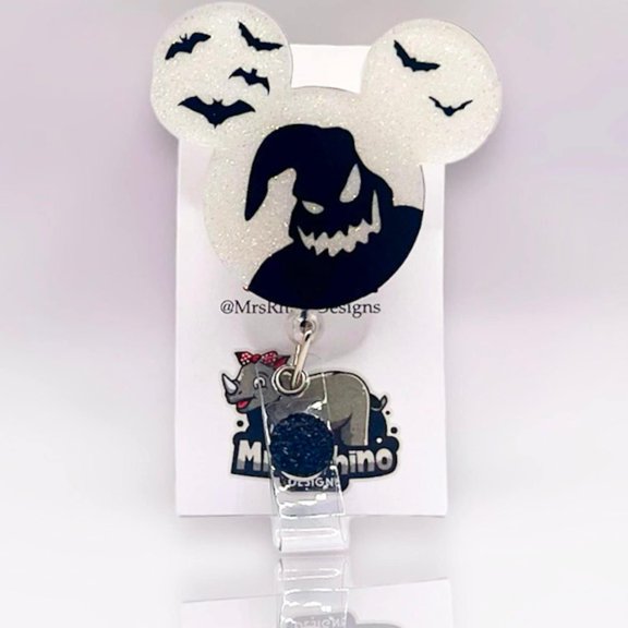 Halloween Boogeyman Mouse Retractable ID Badge Reel: Nurse Teacher Badge