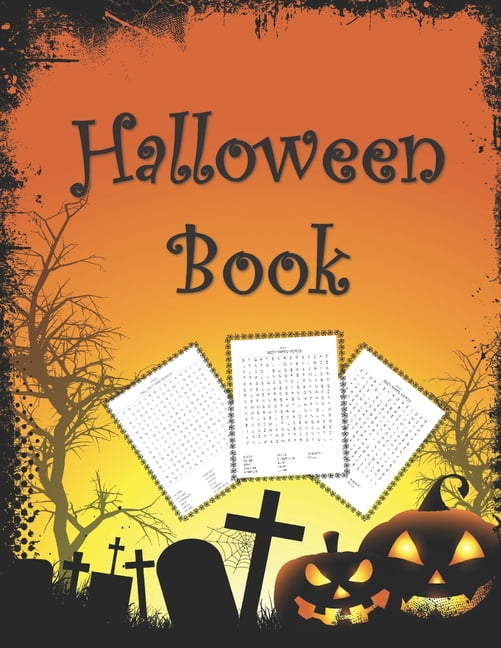 Halloween Book: Coloring pages and word search for adults (Paperback)(Large Print)