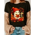 thumbnail image 1 of Halloween Book Lovers Cute Reading Coffee Design T Shirt Autumn Graphic Tees Soft Comfort Tops Black S-5XL, 1 of 5