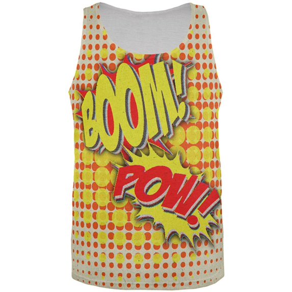 Halloween Boom Pow Vintage Comic Book Costume All Over Mens Tank Top Multi SM