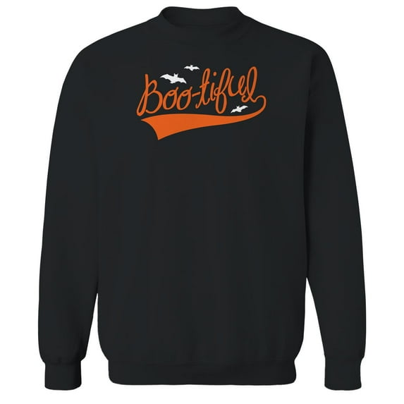 Halloween Bootiful Graphic Black Men's Cotton Pullover Sweatshirt