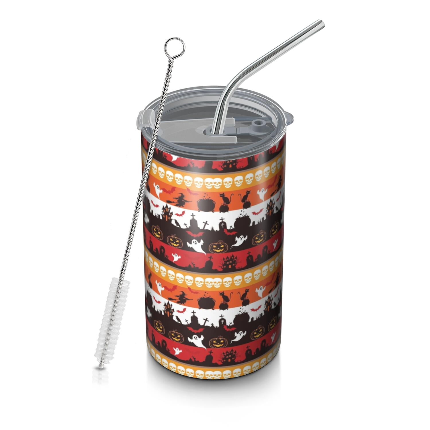 Halloween Border Witch Haunted House Coffee Tumbler, Vacuum Insulated ...