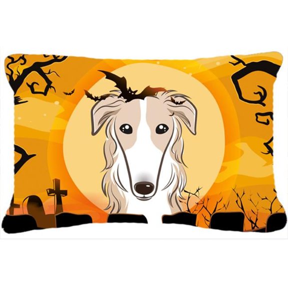 Halloween Borzoi Fabric Decorative Pillow