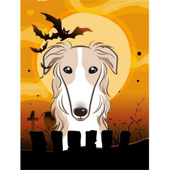 Halloween Borzoi Flag Garden Size