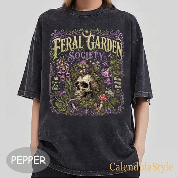 Halloween Botanical Skull Goth Tee, All Plants Are Edible Some Only Once Shirt, Gothic Plant Lover Tee, Skill Botanical Gothic Garden