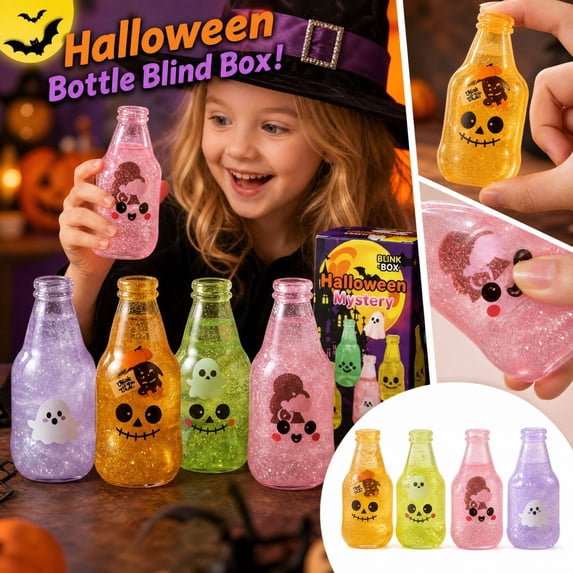 Halloween Bottle Stress Ball, Quick-Return Squeeze Sensory Toy for Party Favors and Desk Decor, 4 Inch