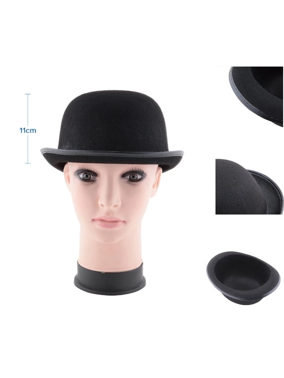 Halloween Bowler Hat for men Black Blended Wool Felt Derby Costume Hat(1PC)