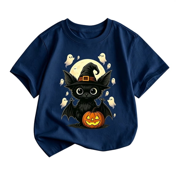 Halloween Boy Shirt Crewneck Short Sleeve T-Shirts Comfortable Holiday Tee Boys Girls Halloween Tops Clothes