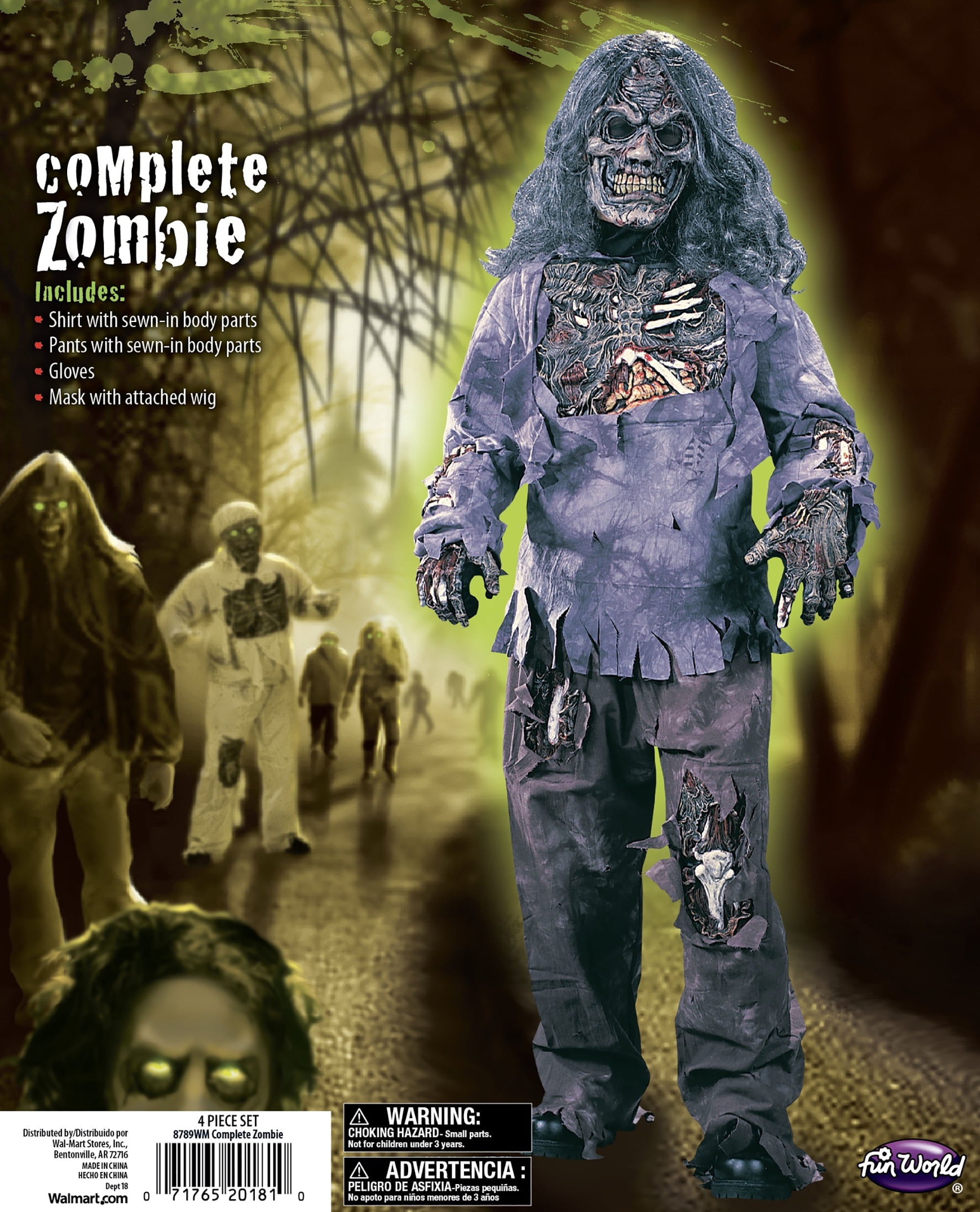 Halloween Boy's Complete Zombie Child Costume Size Large by Fun World