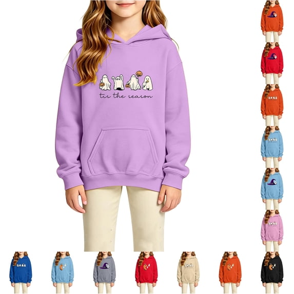 Halloween Boys Girls Hoodies Long Sleeve Loose Fit Hoodie Sweatshirt with Pocket Halloween Outfits