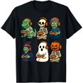 thumbnail image 1 of Halloween Boys Gamer Dinosaur Skeleton Ghost Witch T-Shirt , Vintage T-Shirt, 1 of 2