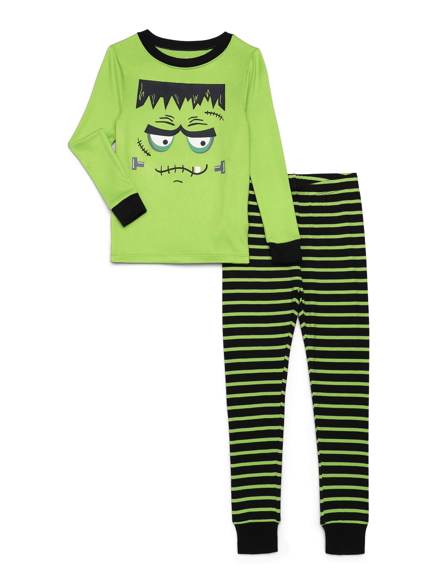 Boys Halloween Long Sleeve Top and Pants Tight Fit Pajama Set, 2-Piece, Sizes 4-10