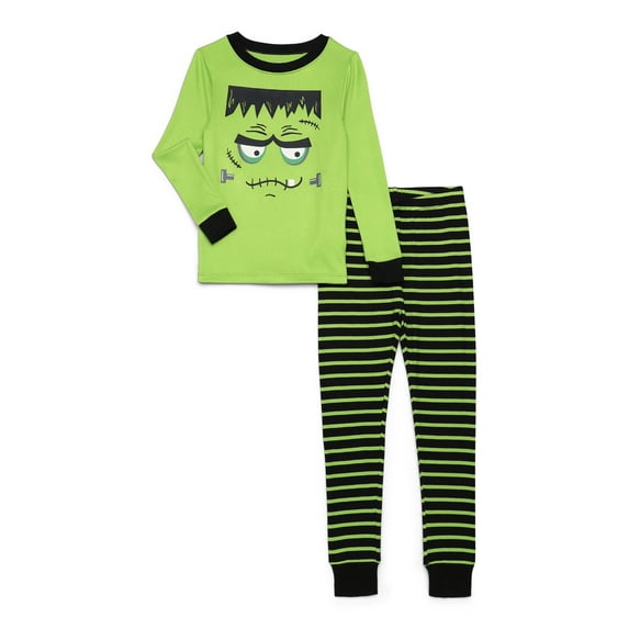 Way to Celebrate Boys Halloween Long Sleeve Top and Pants Tight Fit Pajama Set, 2-Piece, Sizes 4-10