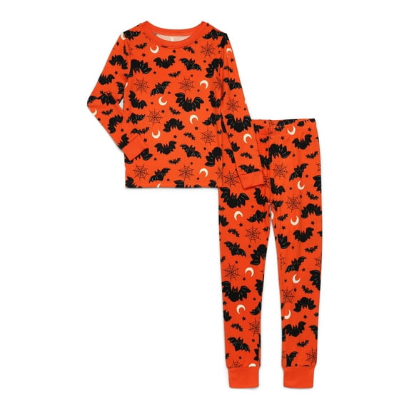 Way to Celebrate Boys Halloween Long Sleeve Top and Pants Tight Fit Pajama Set, 2-Piece, Sizes 4-10