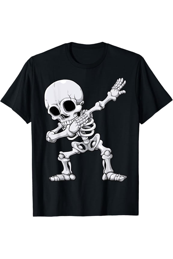 Halloween Boys Men Dabbing Skeleton Skull Rib Cage Dab Dance T-Shirt