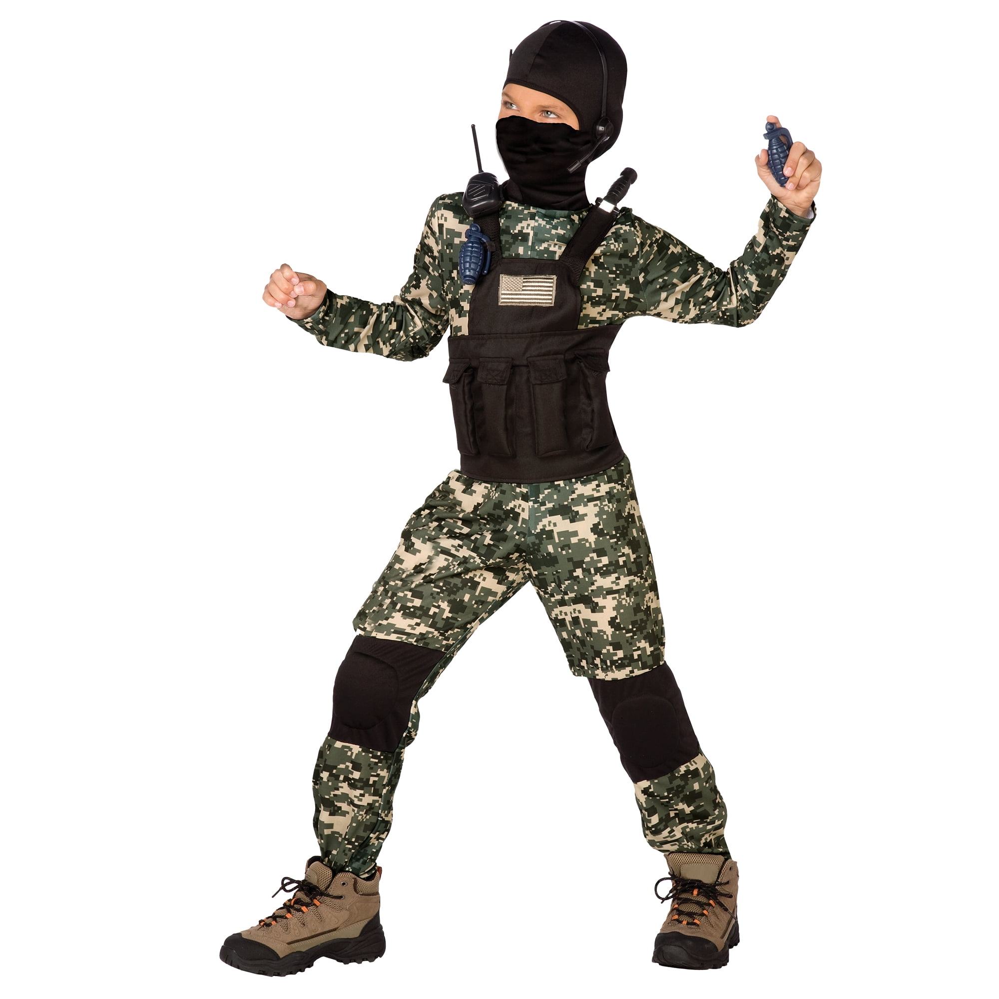 Halloween Boys Navy Seal Dress up Costume, by Way to Celebrate, Size S ...