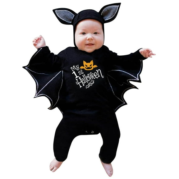 Halloween Boys Romper Jumpsuit My First Outfit Baby Boy Girl Clothes Bat Clothes Hooded Romper Playsuit Jumpsuits 0 Months-3 Months