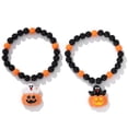 thumbnail image 1 of Halloween Bracelets Ghost Pumpkin Switch Charm Bracelets Gifts Stretch Beaded Bracelets for Women, 1 of 5