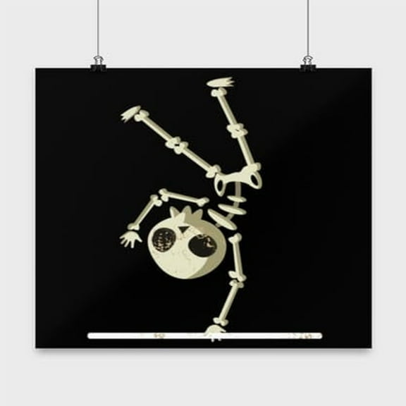 Halloween Breakdancing Skeleton Art - Fun Decor for Kids Room - 13x13 Poster Print