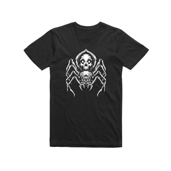 Halloween Breathable Skull Graphic Tee T Shirt Top Spider Design Short Sleeve Round Neck Black S-5XL