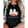 thumbnail image 1 of Halloween Breathable Womens Boo Crew Graphic Tee T Shirt Tops Short Sleeve Round Neck White S-5XL, 1 of 5