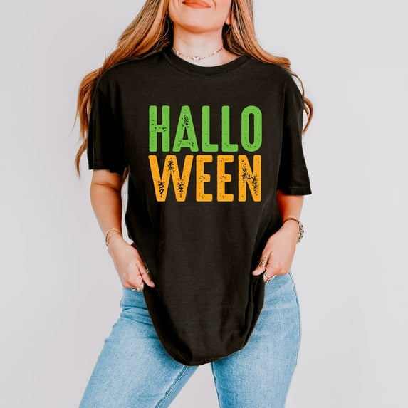 Halloween Bright Distressed - Garment Dyed Tee