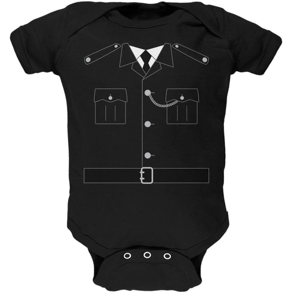 Halloween British Bobby Copper Police Costume Soft Baby One Piece Black 18-24 M