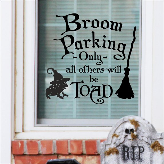 Broom Lettering Halloween Broom Parking only all others will be Toad Vinyl Lettering ...