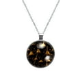 thumbnail image 1 of Halloween Broom Stunning Glass Circular Pendant Necklace - Elegant Jewelry for Women, 1 of 5