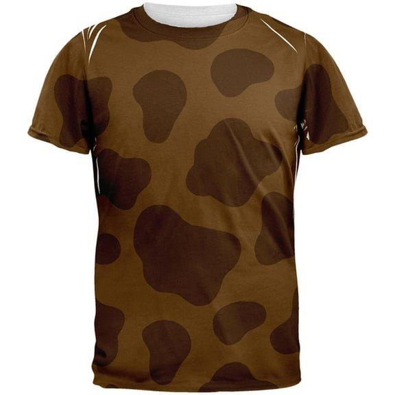 Halloween Brown Chocolate Milk Cow Costume All Over Mens T Shirt Multi SM
