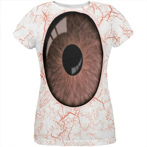 Halloween Brown Creepy Eyeball Costume All Over Womens T Shirt Multi X-LG