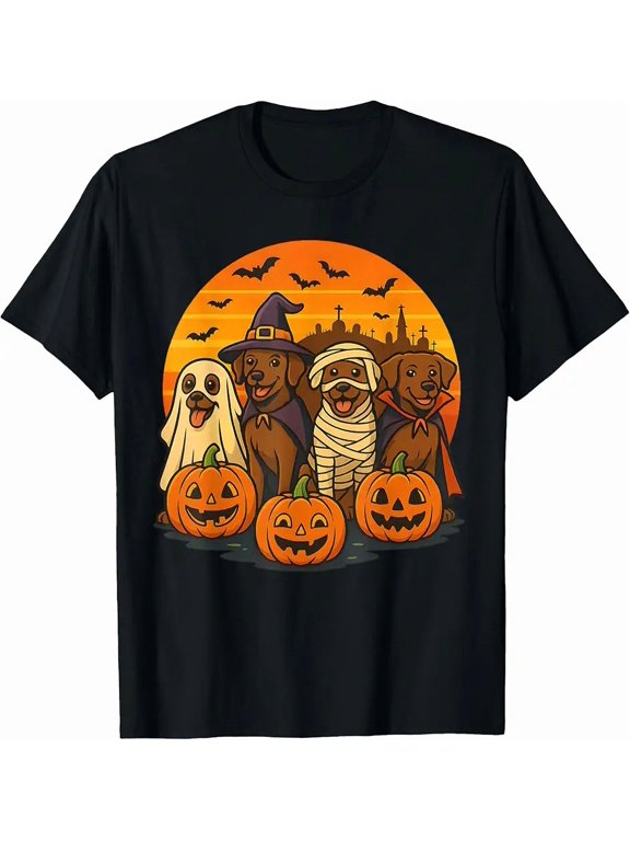 Halloween Brown Labrador Ghost Spooky Chocolate Lab Dog Mama T-Shirt