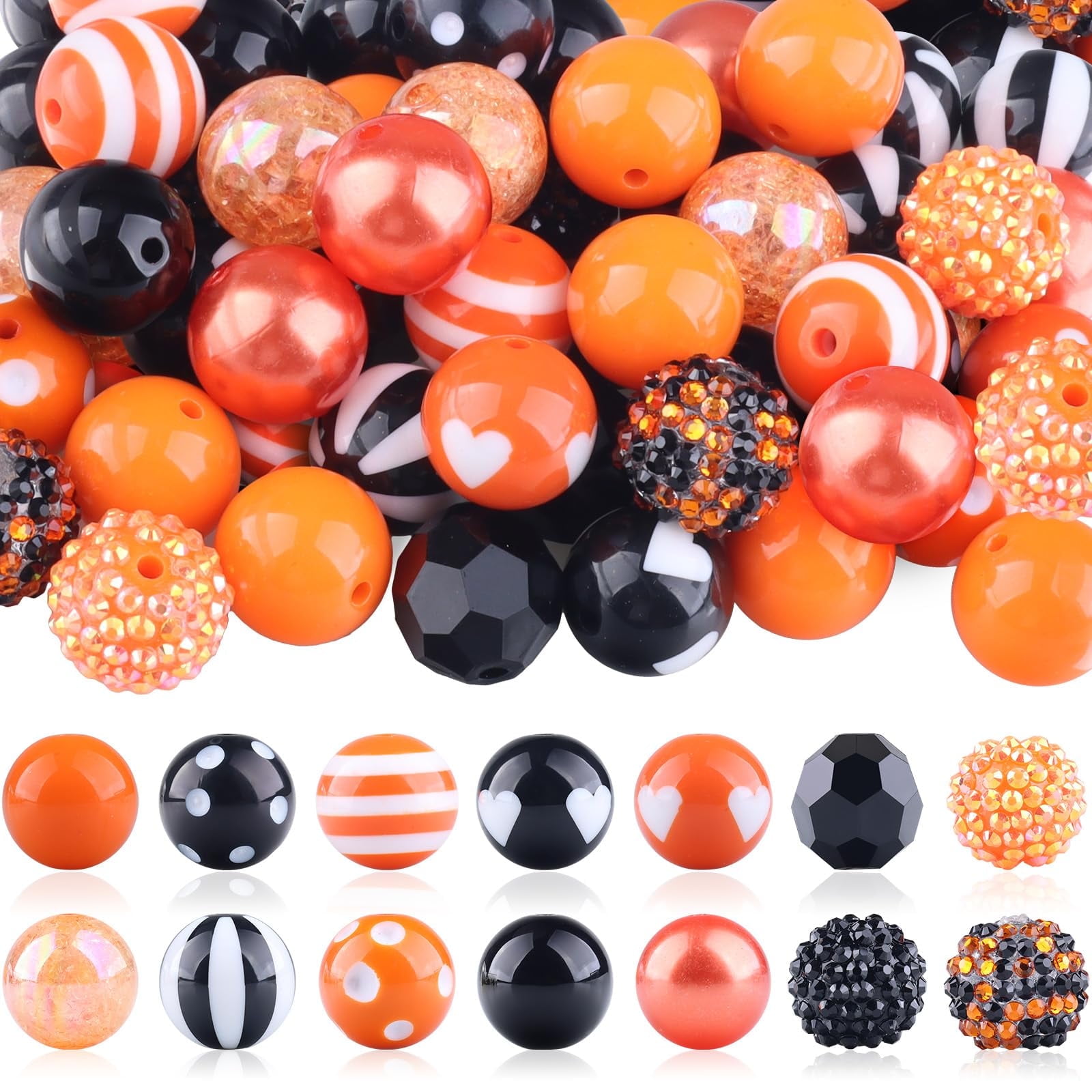Mystart 100 Pcs Orange Basketball Beads - 11mm Acrylic Beads With 4mm Hole For Crafts & Jewelry Making 1 thumbnail image