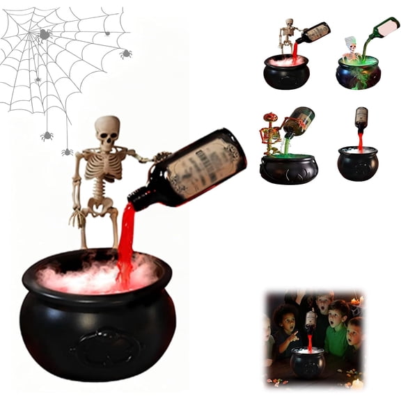 Halloween Bubbling Cauldron Candy Bowl with Liquid Diffuser, Indoor/Outdoor