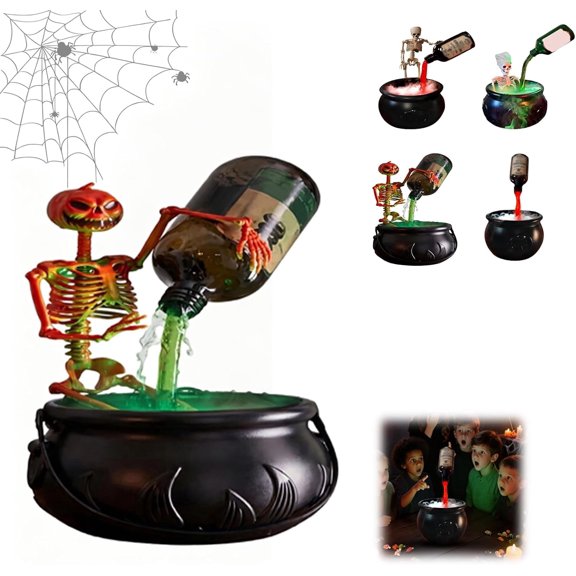 Halloween Bubbling Cauldron Candy Bowl with Liquid Diffuser, Indoor/Outdoor