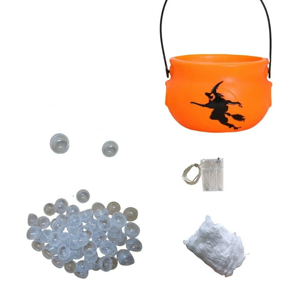 Halloween Bubbling Witch Cauldron - Cauldron Pot with Twinkling Lights for DIY Spooky Kitchen & Table Decor
