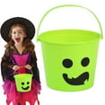 thumbnail image 1 of Halloween Buckets, Halloween Plastic Candy Pails, Portable Plastic Candy Trick or Treat Basket for Halloween Party Supplies, Orange Purple Green Black Blue Pink, 1 of 7