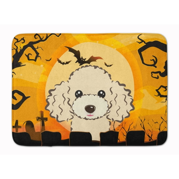 Halloween Buff Poodle Machine Washable Memory Foam Mat