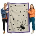thumbnail image 1 of Halloween Bug Flannel Blanket for Bed,Travel and Camping, Stars Purple Border Linen Texture Super Soft Cozy Blanket for All Seasons 40"x60", 1 of 7