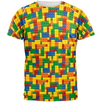 Halloween Building Blocks Costume All Over Adult T-Shirt - X-Large