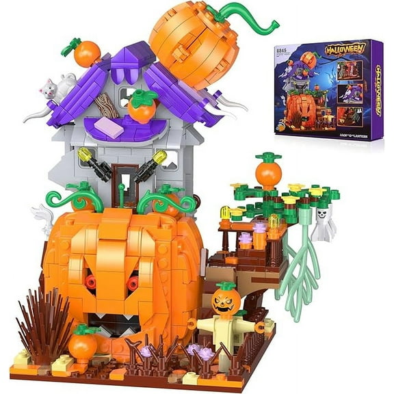 Halloween Building Set, Halloween Pumpkin Owl Demon Zombie Vampire Reaper Building Toys, Party Favors Goodie Bags Stuffers Gifts for Kids Aged 6 7 8 9 10 (723Pcs)