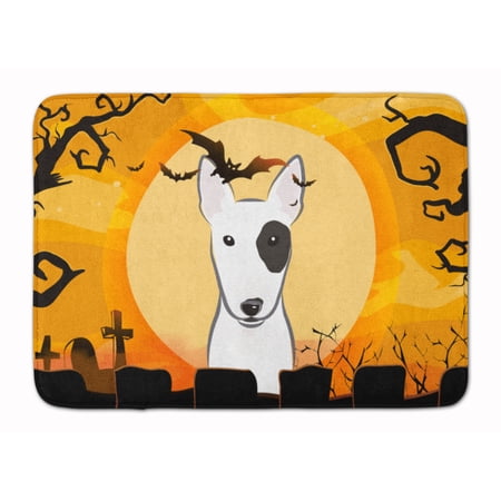 Halloween Bull Terrier Machine Washable Memory Foam Mat