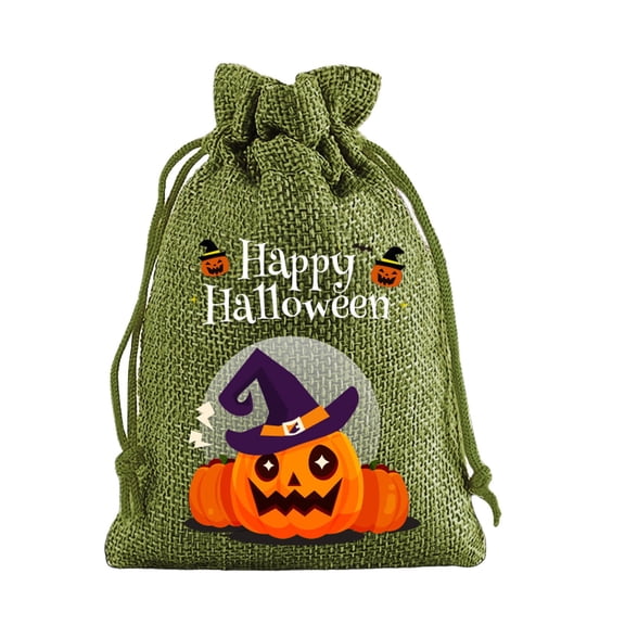 Halloween Burlap Treat Bags Gift Bags Drawstring Halloween Burlap Bag Candy Bags for Party Favors Supplies Halloween Gifts
